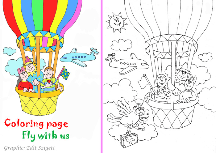 Coloring page-Baloon ride